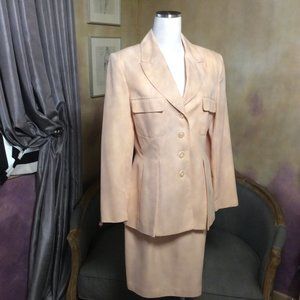 Vintage '90s tailored peach suit, size 10